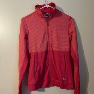 Adidas Zip Up jacket coat pink size extra small, is a bit longer than some.